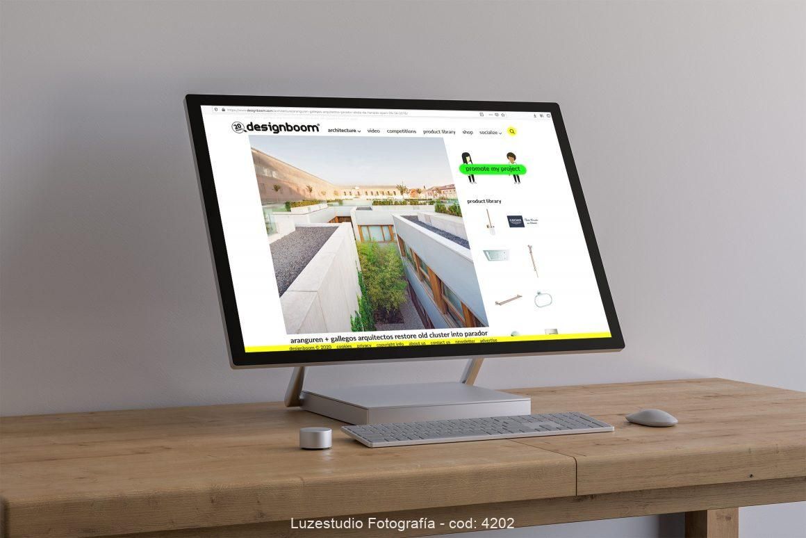 pantalla con fotografía de luzestudio en la revista designboom