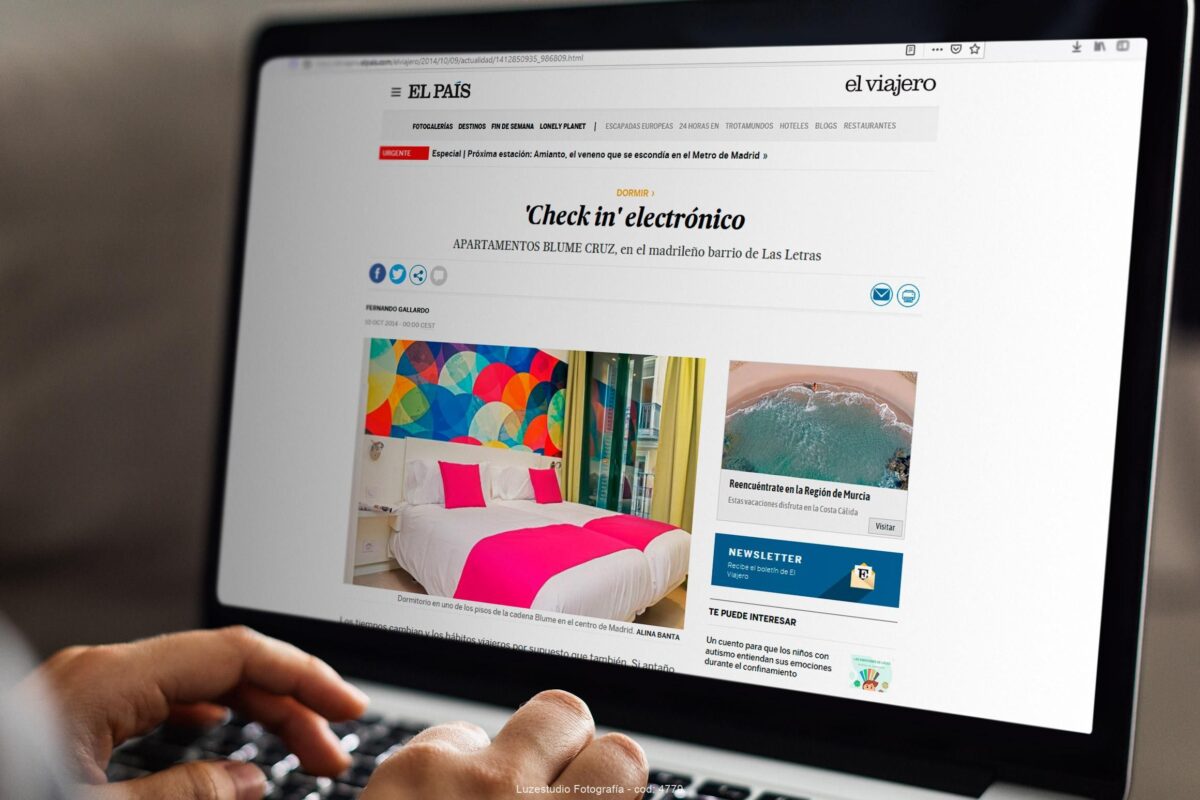 publicación reportaje fotografia interiores en prensa El País Luzestudio Hotel Blume