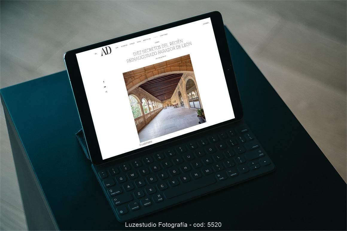 Reportaje fotografia Parador de Leon en Revista AD