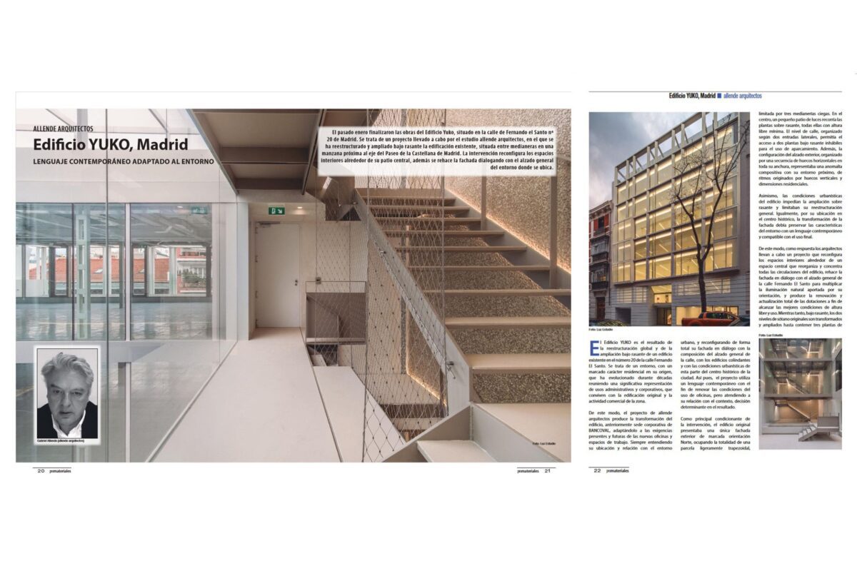 paginas revista de arquitectura con fotografías de alina banta y xerman peñalver sobre edificio yuko de madrid