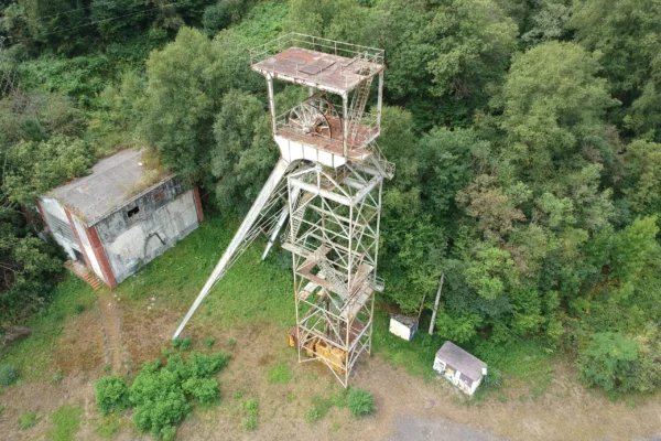 fotografía aerea de dron de patrimonio industrial en asturias