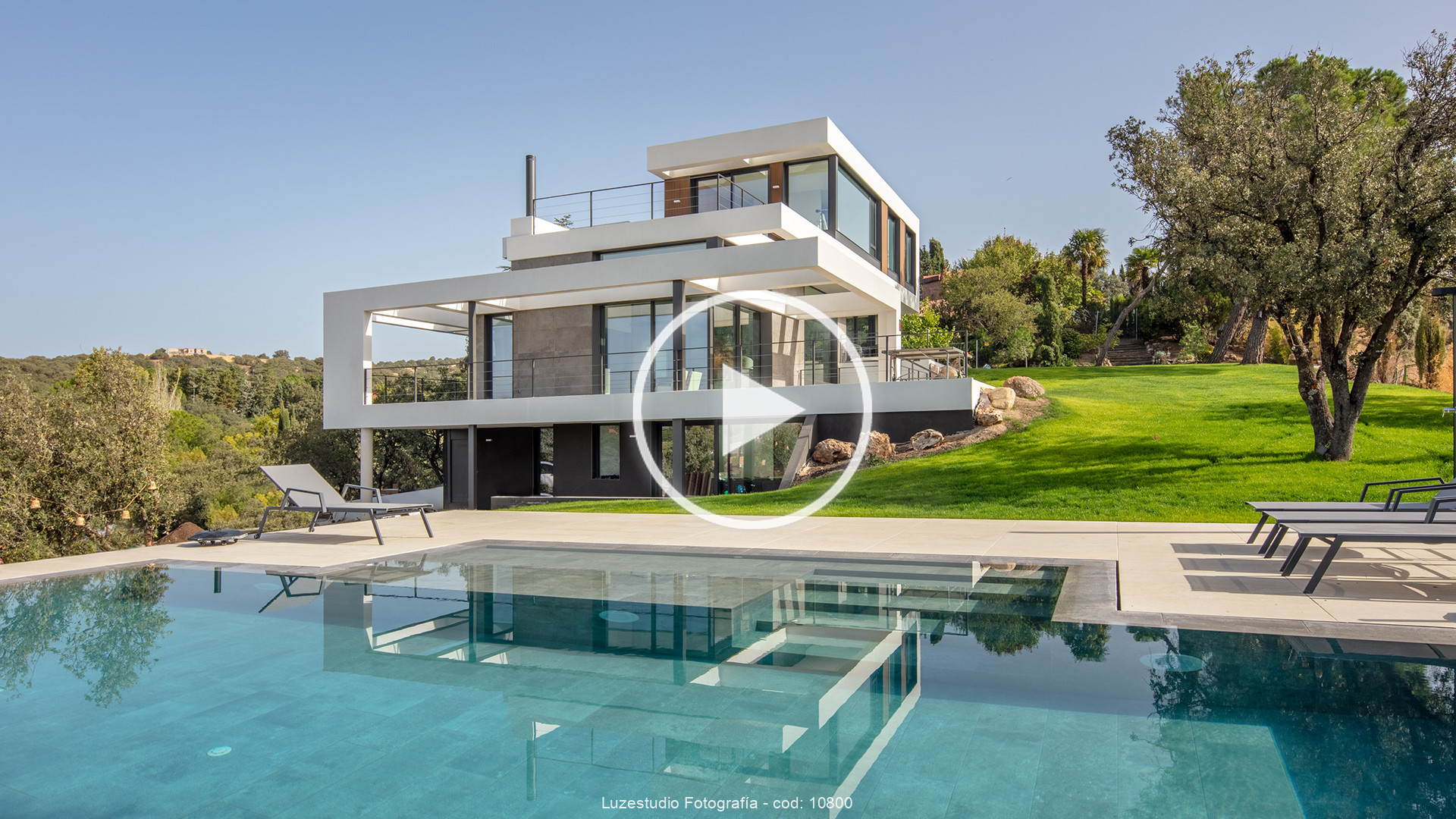 fotografía portada de vídeo de arquitectura con chalet en las rozas